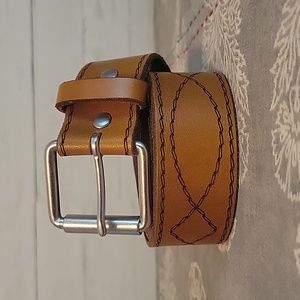 Vintage | Genuine Italian Leather Embroidered Belt | Medium